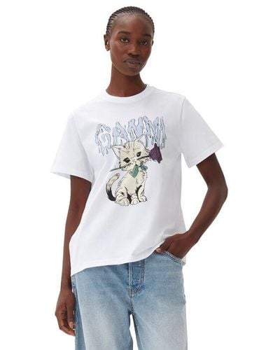 Ganni Relaxed Cat T-shirt - Multicolor
