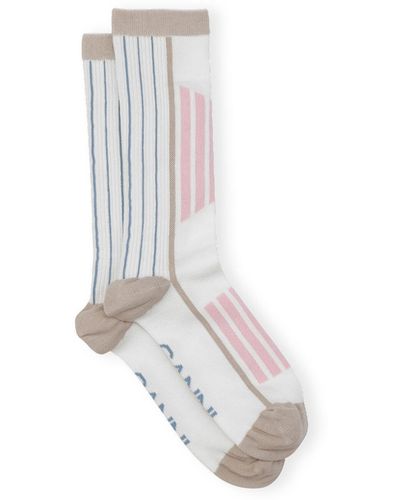 Ganni Weiße Sporty-Socken