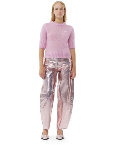 Ganni Lilac Foil Stary Jeans - Red