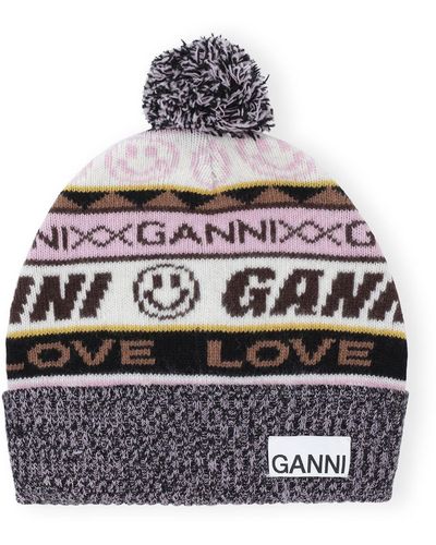Ganni Graphic Wool Beanie - Multicolour