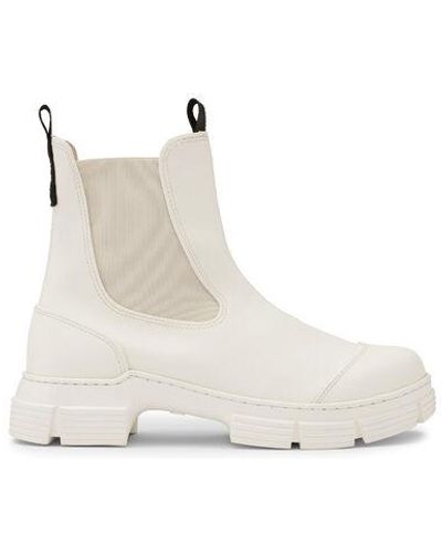 Ganni Recycled Rubber City Ankle Boots - White