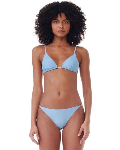 Ganni Blue String Bikini Top - Multicolour