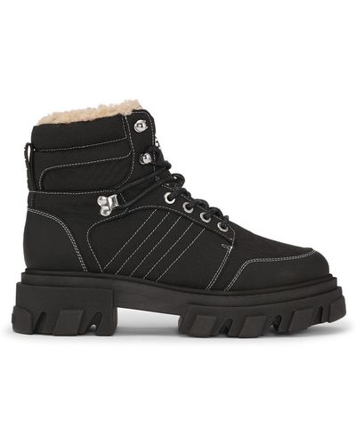 Ganni Lace-up Hiking Boots - Black