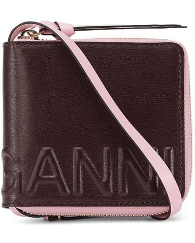 Ganni Necklace Logo Wallet - Purple