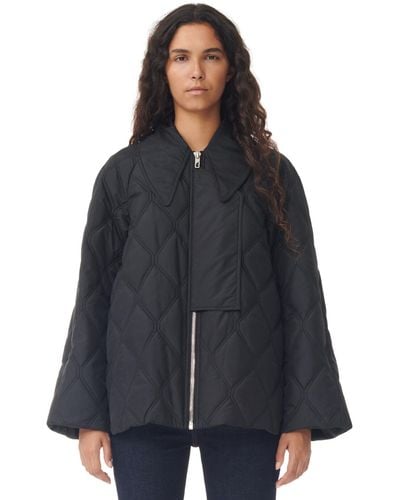 Ganni Ripstop Quilt Jacket - Blue