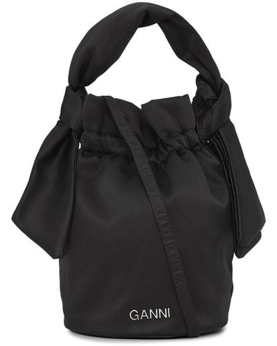 Ganni Occasion Top Handle Knot Bag - Black
