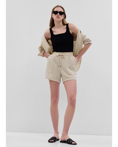 Gap Shorts in garza di cotone effetto crinkle - Neutro