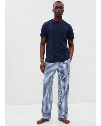 Gap Pantalone pigiama lungo in cotone vichy - Blu