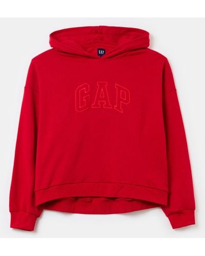 Gap Felpa oversize con cappuccio e tasca - Rosso