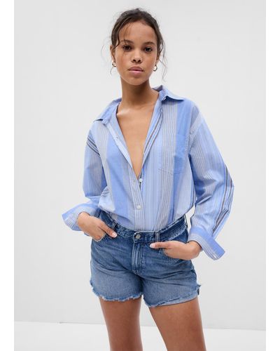Gap Camicia oversize in cotone a righe - Blu