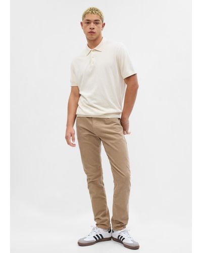 Gap , Pantaloni Slim Fit In Corduroy Stretch, , Beige, Taglia: 28X32 - Bianco
