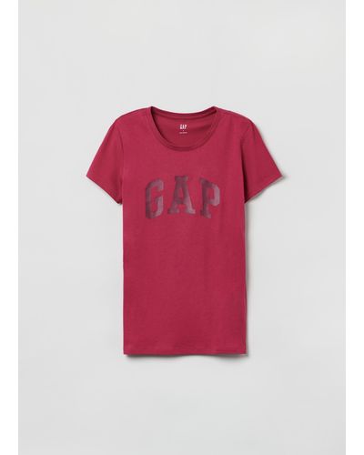 Gap T-shirt in jersey con stampa logo - Rosso