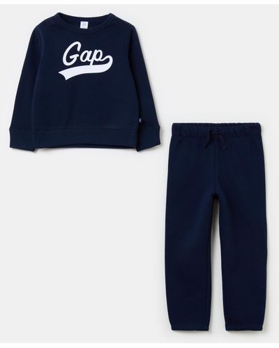 Gap Jogging set in felpa con stampa logo - Blu