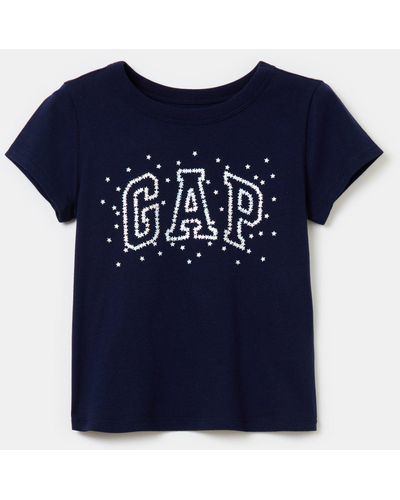 Gap T-shirt stampa logo con stelline - Blu