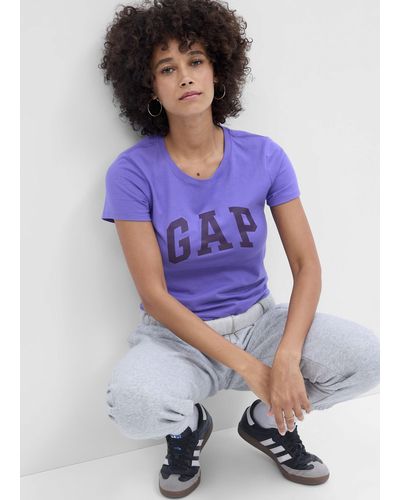 Gap T-shirt in cotone con stampa logo - Viola