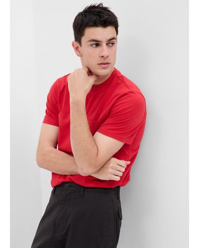 Gap T-shirt in cotone bio con tasca - Rosso