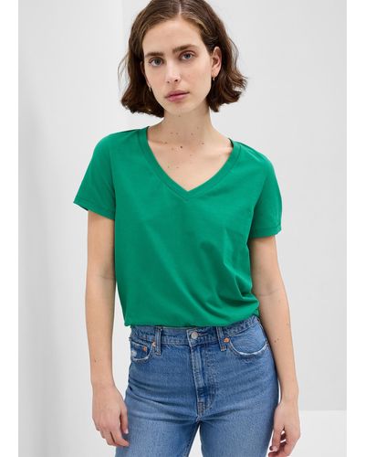 Gap T-shirt in cotone bio con scollo a V - Verde