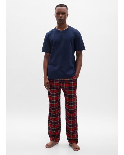 Gap Pantalone pigiama in flanella tartan - Blu
