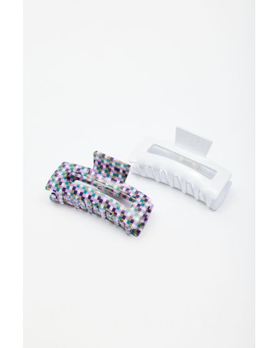 Garage Pack Of 2 Rectangle Clips - White