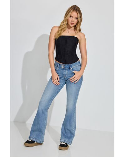 Garage Low Rise Flare Jeans - Blue