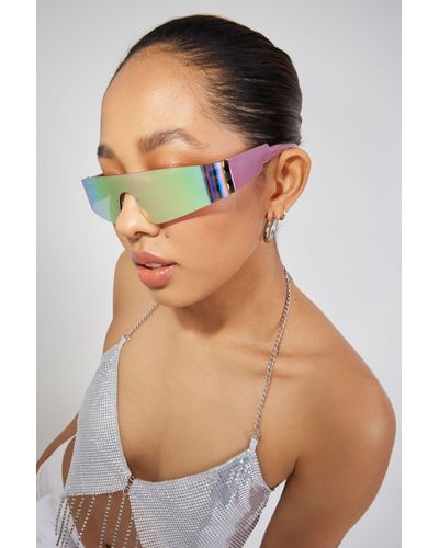 Garage Rimless Futuristic Sunglasses - Multicolor