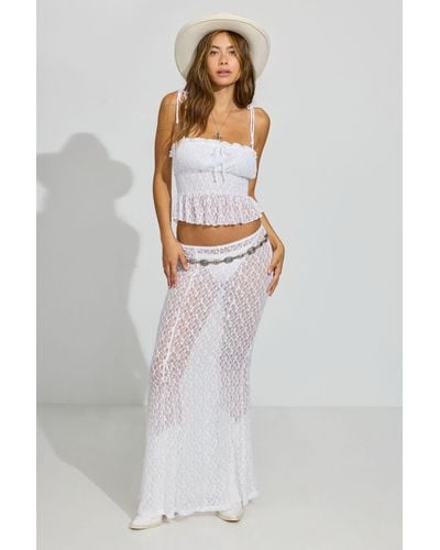 Garage Mermaid Lace Maxi Skirt - White