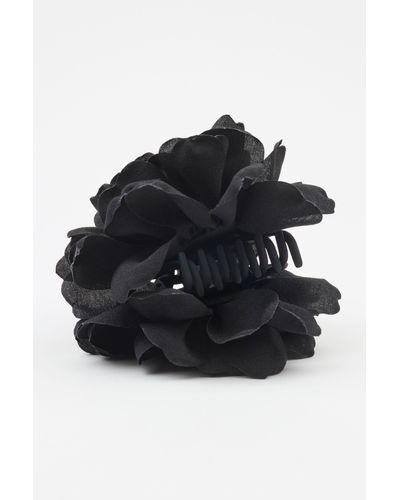 Garage Oversized Flower Hair Claw Clip - Black