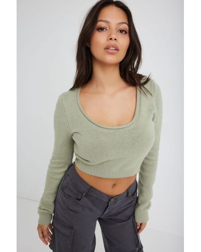 Garage Cropped Sweater - Green