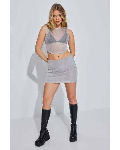 Garage Lurex Mini Skirt - Metallic