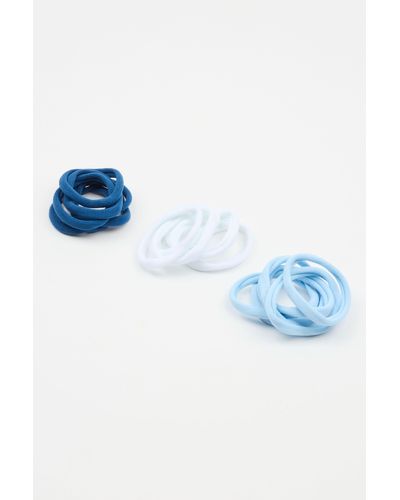 Garage Pack Of 18 Seamless Hair Elastics - Blue