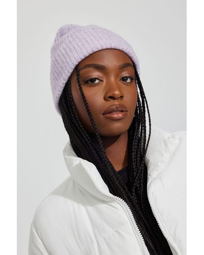 Garage Ribbed Knit Basic Tuque - Purple