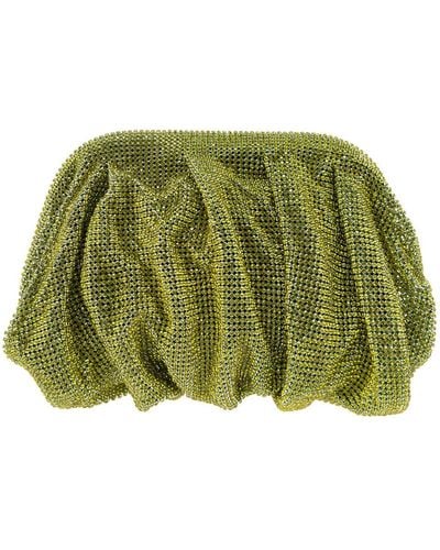 Benedetta Bruzziches 'venus La Petite' Clutch Bag In Fabric With Allover Crystals - Green