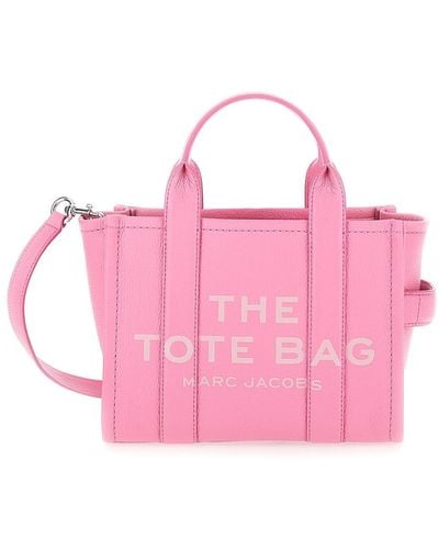 Marc Jacobs 'The Mini Tote Bag' Shoulder Bag With Logo - Pink