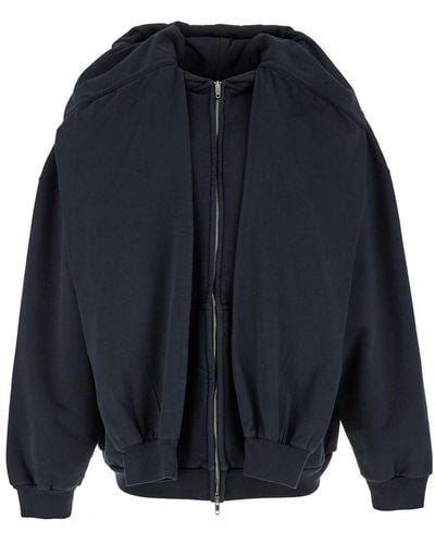 Balenciaga 'Incognito' Oversized Hoodie With Double Hood - Blue