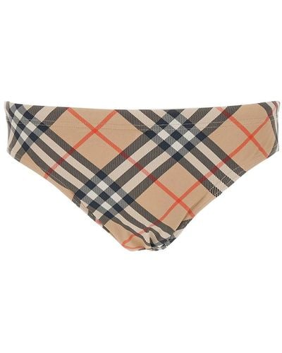 Burberry Speedo With Check Motif - Natural