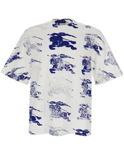 Burberry Equestrian Knight Print T-Shirt - Blue