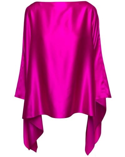 Gianluca Capannolo Fucsia Blouse Top Satin Effect In Silk Woman - Pink