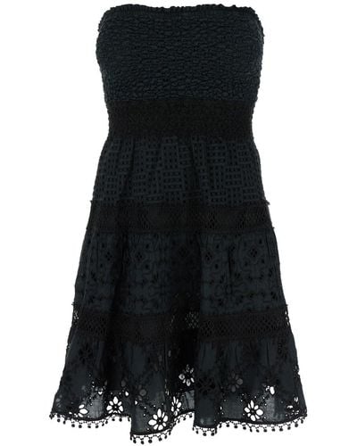 Temptation Positano Short Embroidered Dress - Black