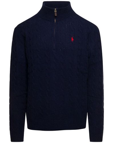 Polo Ralph Lauren Wool-cashmere Cable-knit Sweater - Blue