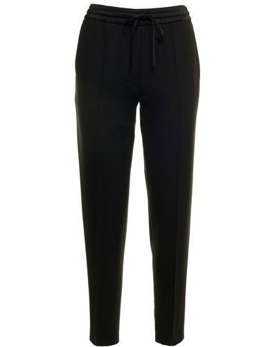 Twin Set Wool Trousers With Drawstring Twin Set - Black
