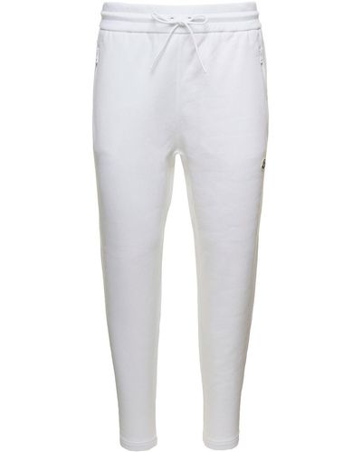 Moncler Genius Pantalone Spoirtivo Con Coulisse E Patch Logo - Bianco