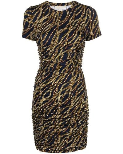 MICHAEL Michael Kors Mini Dress With All-Over Chain Print I - Black
