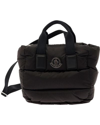 Moncler 'Mini Caradoc' Tote Bag With Logo Patch - Black