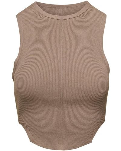 Philosophy Di Lorenzo Serafini Knit Top With Charm And Open Back - Brown
