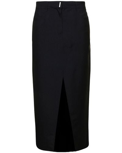 Givenchy Long Skirt With Front Split - Nero
