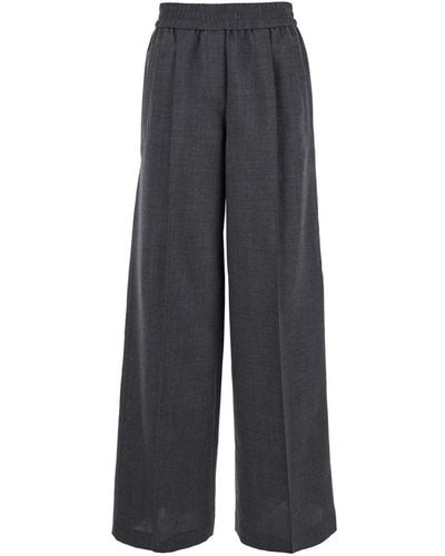 Brunello Cucinelli Trousers With Elastic Waistband - Grey