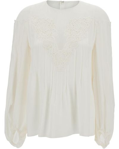 Chloé Blouse With Tonal Embroidery - White