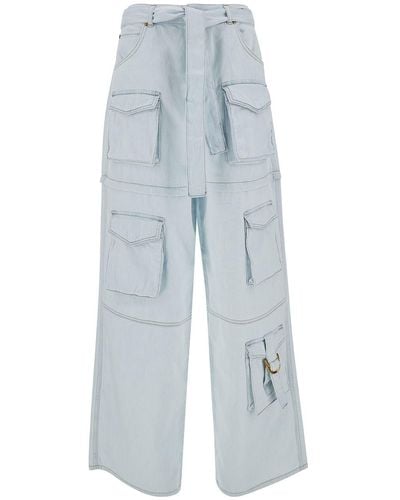 Pinko Light Cargo Trousers With Matching Belt - Blue