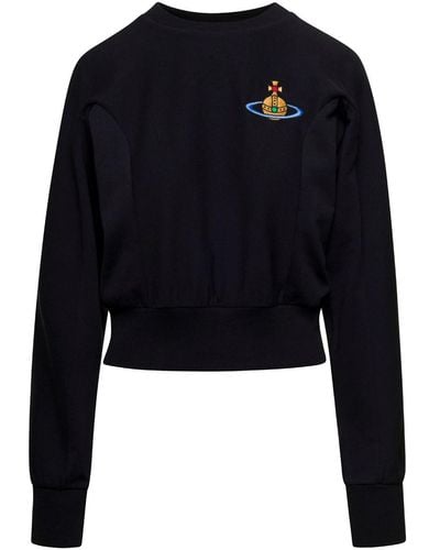 Vivienne Westwood Crewneck Sweatshirt With Embroidered Orb Logo - Blue