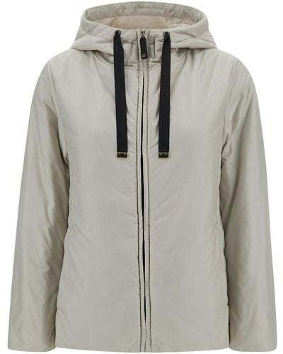Max Mara Hooded Jacket With Zip - Gray